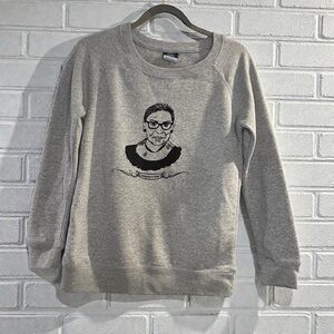 RBG Ruth Bader Ginsburg Notorious Graphic Sweatshirt Feminist Icon Gray Small